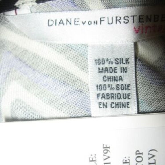 DVF Diane Von Furstenberg JILL Silk Jersey Wrap Top Vintage Diamond Tribal Green - Picture 10 of 11